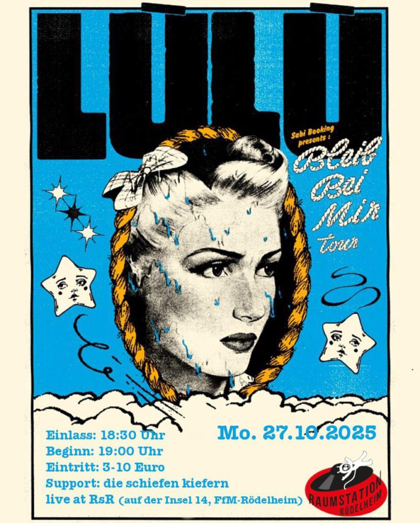 Konzertplakat Lùlú und die Schiefen Kiefern, am Mo. den 27.10.2025